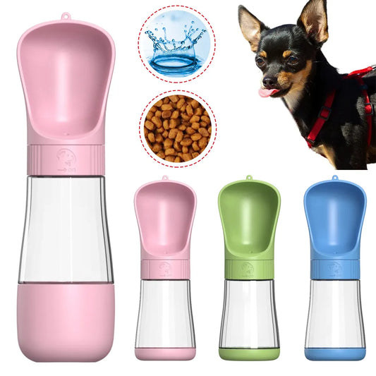 Bouteille d'Eau 2-en-1 pour Chien et chat-Hydratation et Croquettes à Portée de Pattes