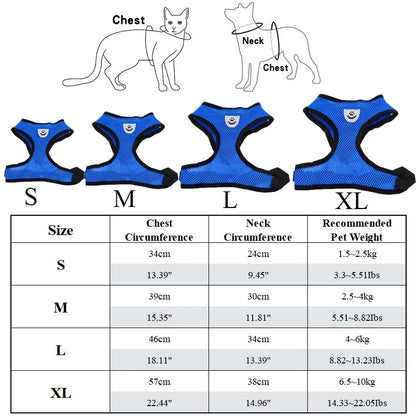 Harnais Réfléchissant Confortable et Réglable – Parfait pour Chats et Chiots-Confort et Sécurité en Promenade